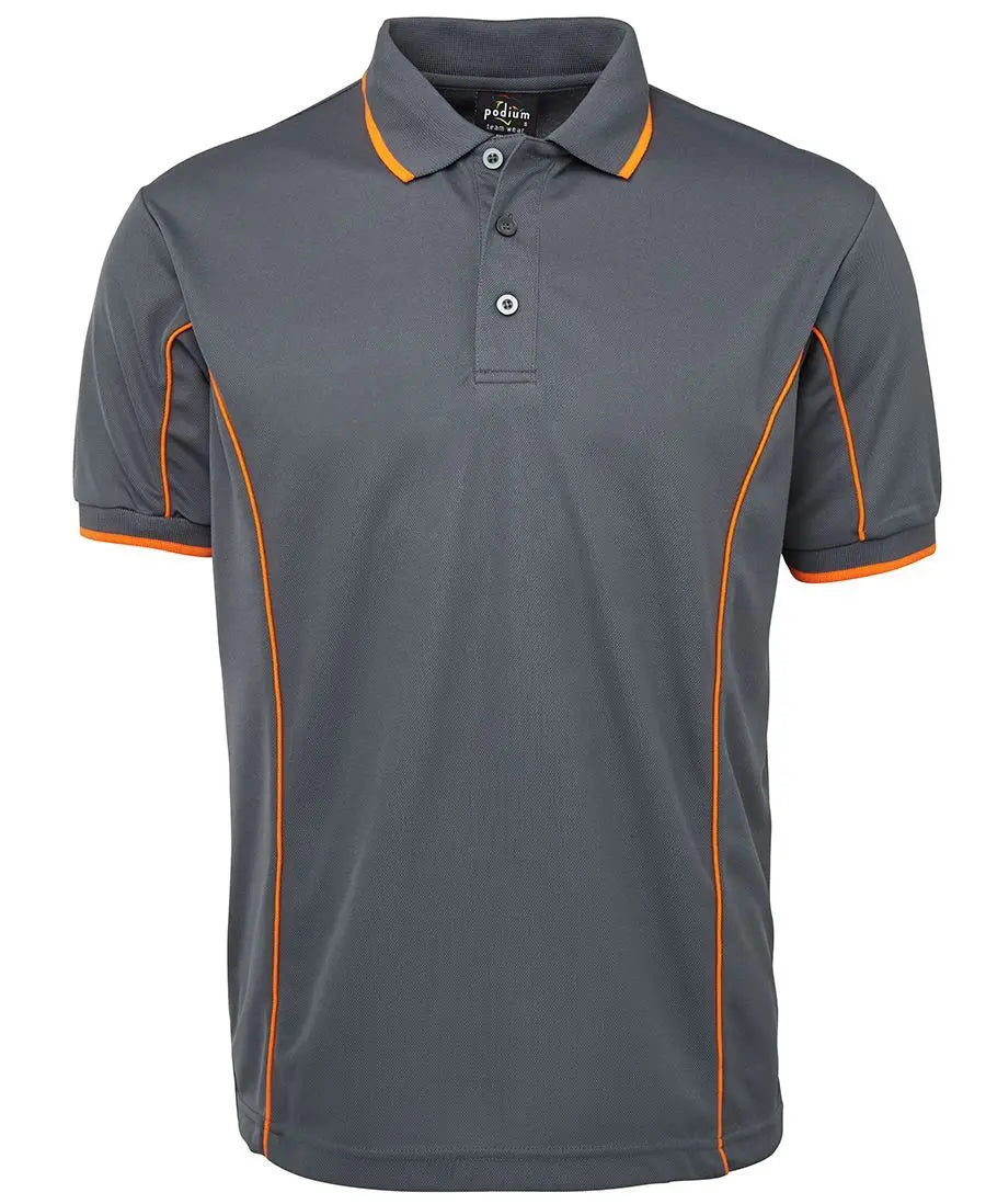 JB'S Short Sleeve Work Piping Polo 7PIP - Simply Scrubs Australia Grey-Orange-5XL